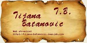 Tijana Batanović vizit kartica